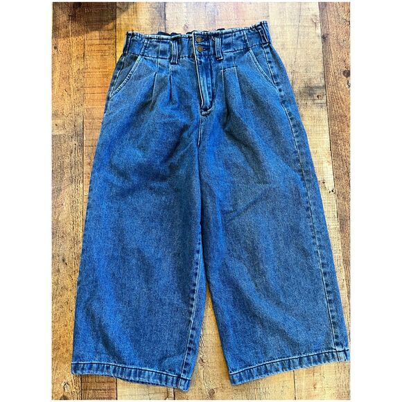 Blank NYC Wide Leg Jeans Crop Paperbag Waist Size 28 Pleated - Picture 4 of 7